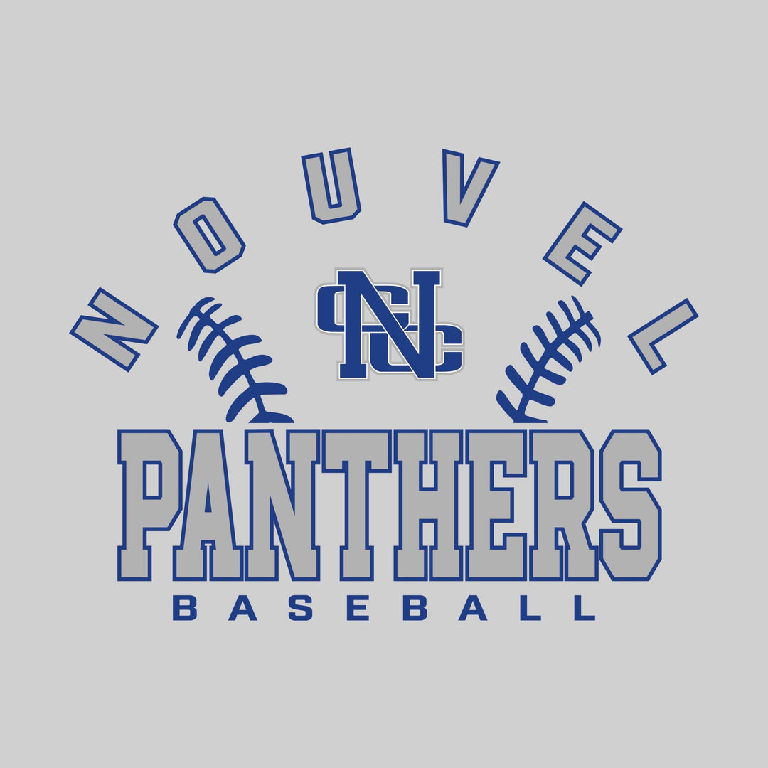 Nouvel Panthers - Baseball - Arched School Name with Baseball Stitches &amp; Mascot