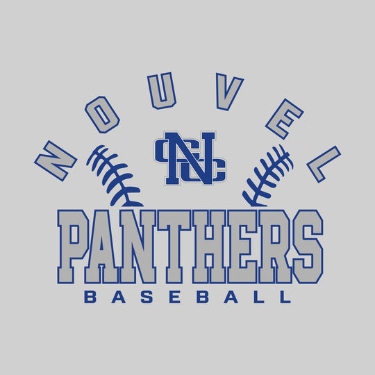 Nouvel Panthers - Baseball - Arched School Name with Baseball Stitches &amp; Mascot