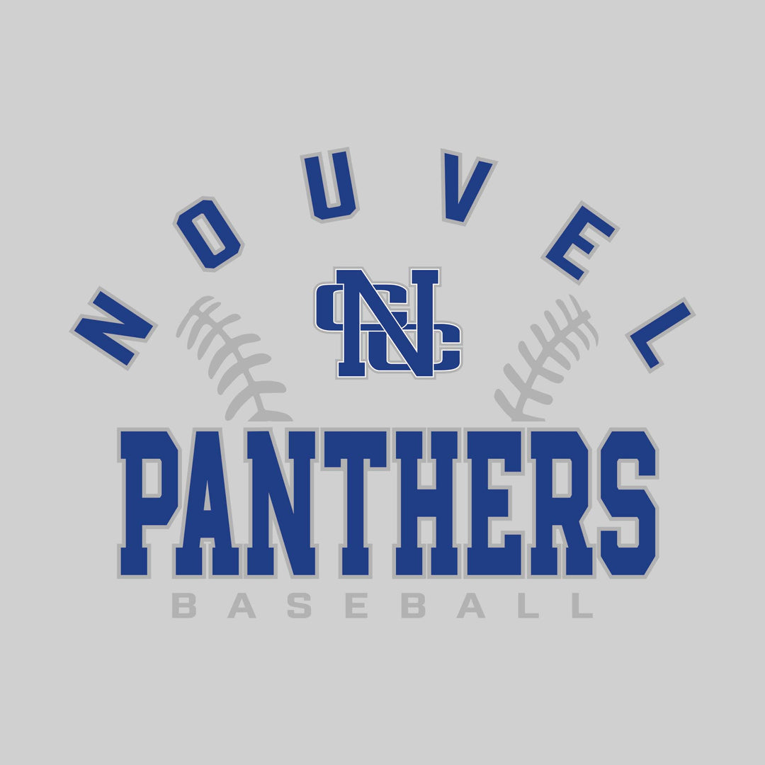 Nouvel Panthers - Baseball - Arched School Name with Baseball Stitches &amp; Mascot