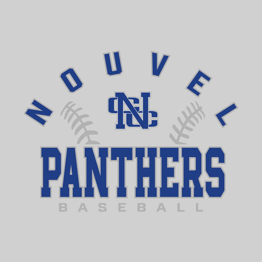 Nouvel Panthers - Baseball - Arched School Name with Baseball Stitches &amp; Mascot