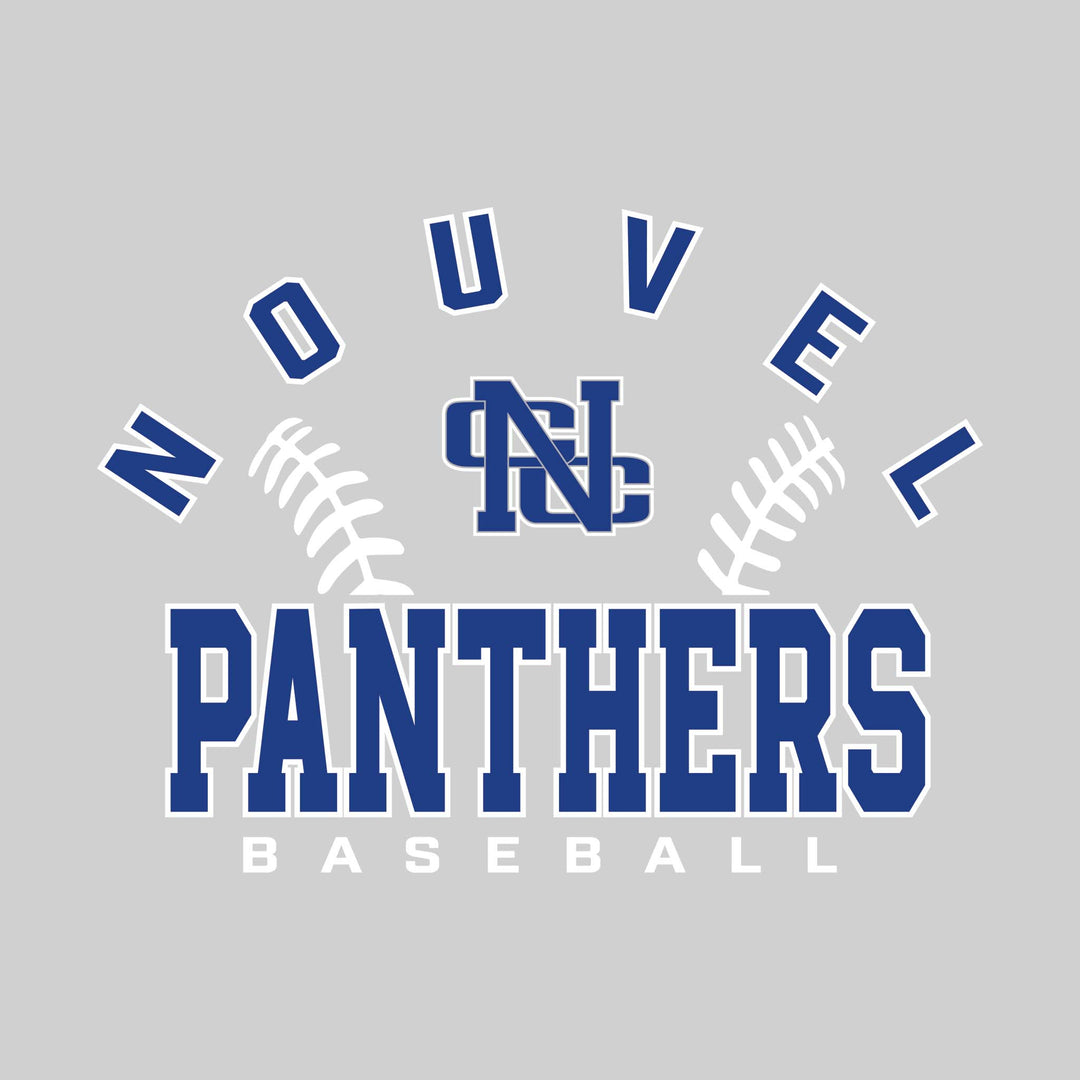 Nouvel Panthers - Baseball - Arched School Name with Baseball Stitches &amp; Mascot