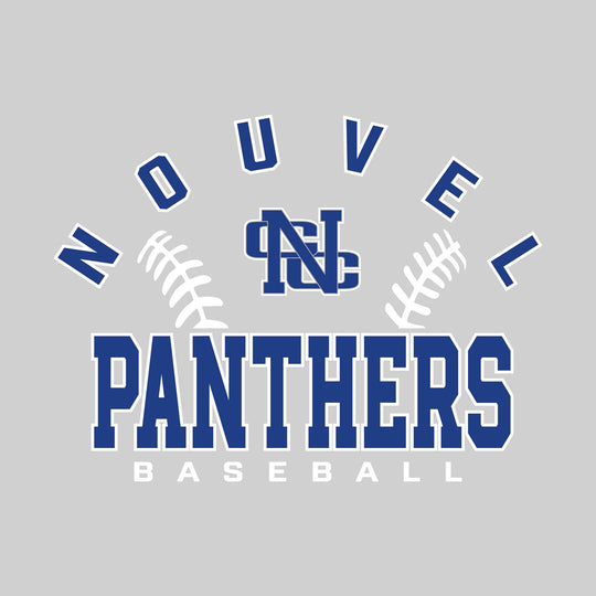 Nouvel Panthers - Baseball - Arched School Name with Baseball Stitches &amp; Mascot