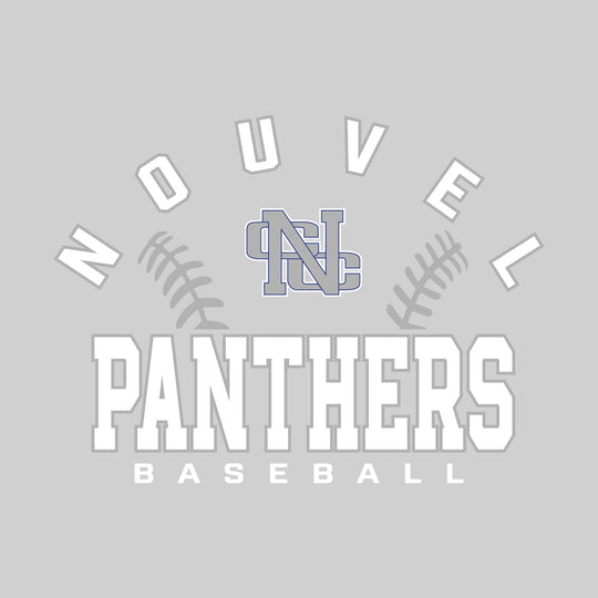 Nouvel Panthers - Baseball - Arched School Name with Baseball Stitches &amp; Mascot