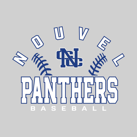 Nouvel Panthers - Baseball - Arched School Name with Baseball Stitches &amp; Mascot