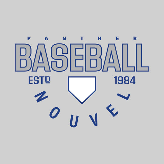 Nouvel Panthers - Baseball - Baseball with Established Year and Arched School Name