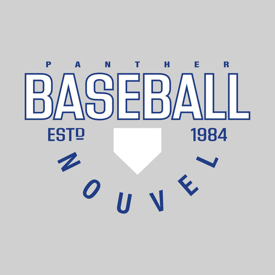 Nouvel Panthers - Baseball - Baseball with Established Year and Arched School Name