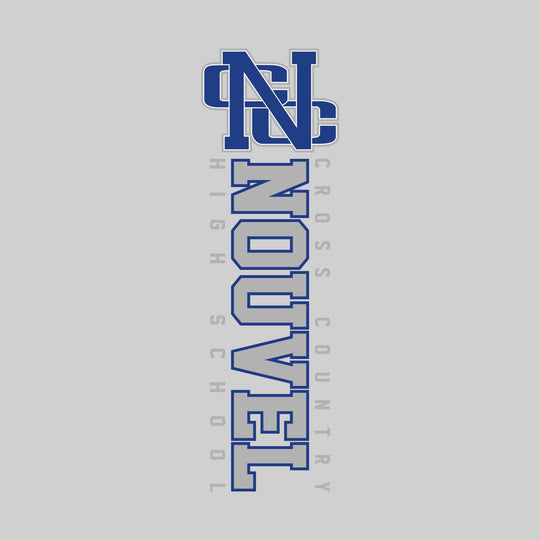 Nouvel Panthers - Cross Country - Vertical School Name with Upper Mascot