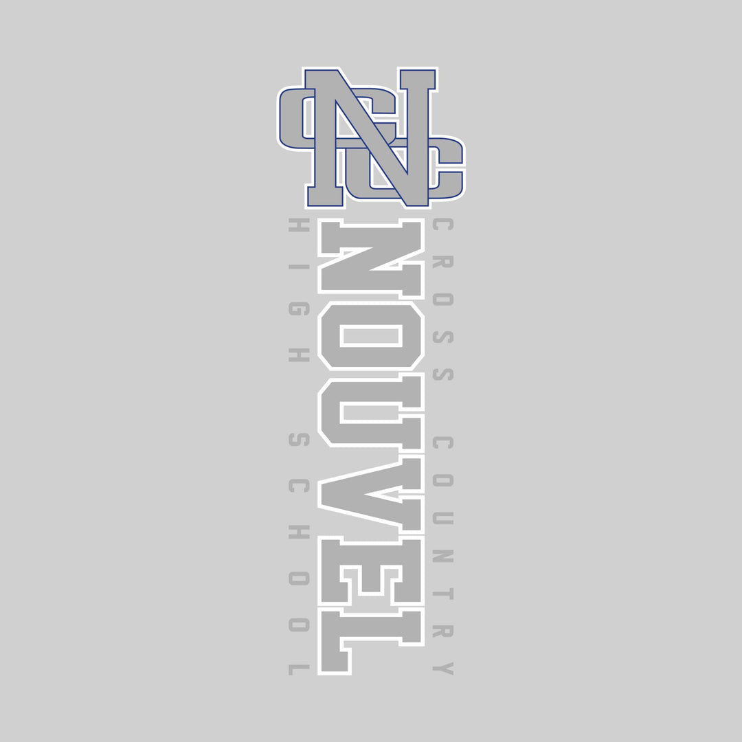 Nouvel Panthers - Cross Country - Vertical School Name with Upper Mascot
