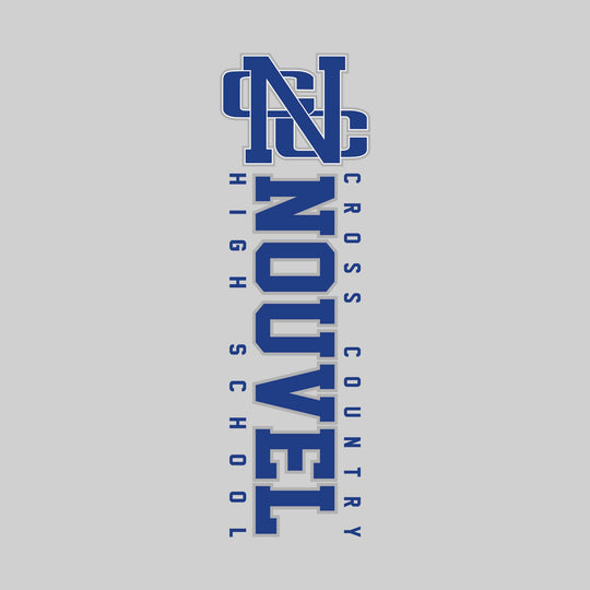 Nouvel Panthers - Cross Country - Vertical School Name with Upper Mascot