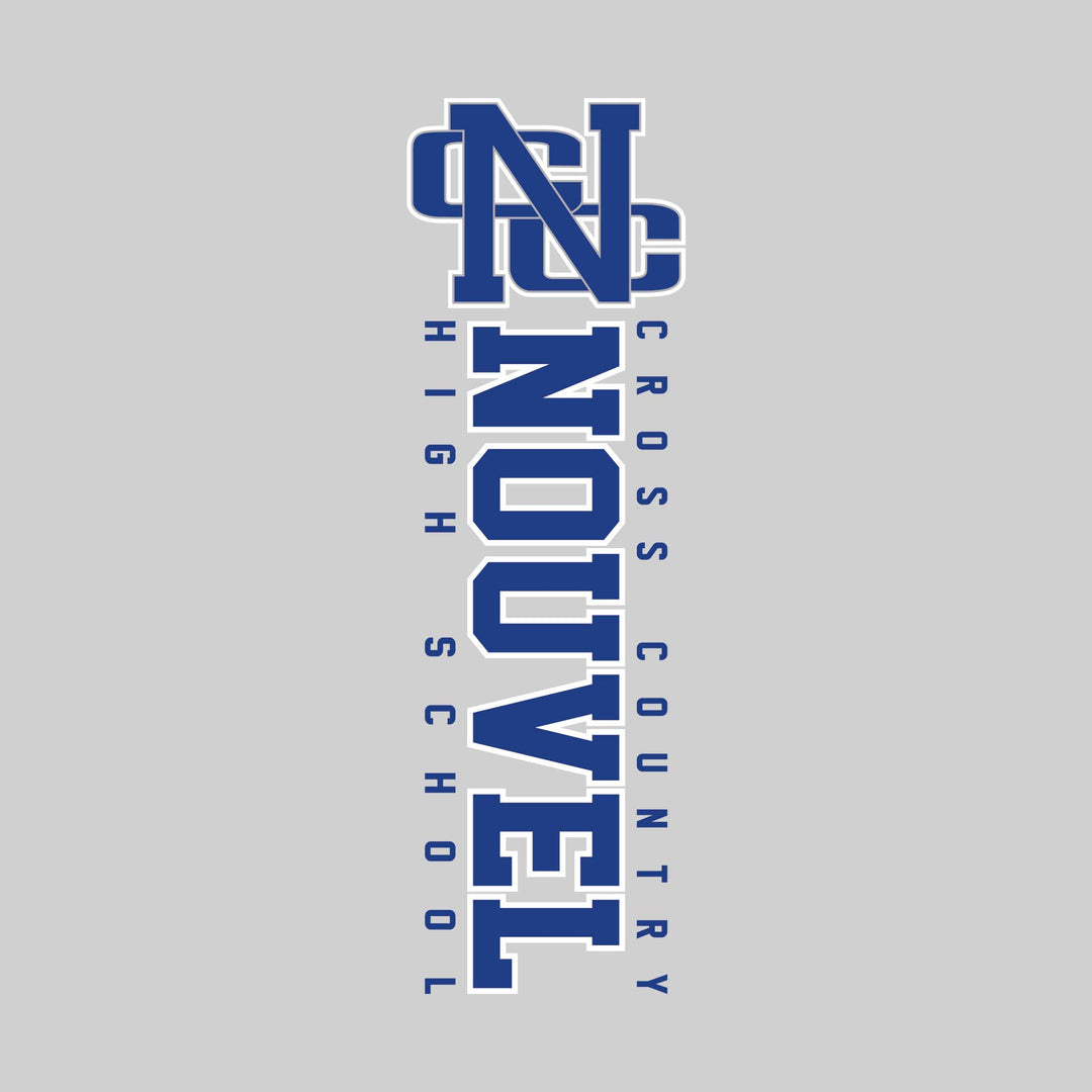 Nouvel Panthers - Cross Country - Vertical School Name with Upper Mascot