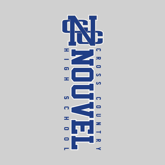Nouvel Panthers - Cross Country - Vertical School Name with Upper Mascot