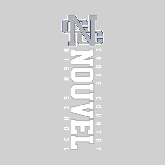 Nouvel Panthers - Cross Country - Vertical School Name with Upper Mascot