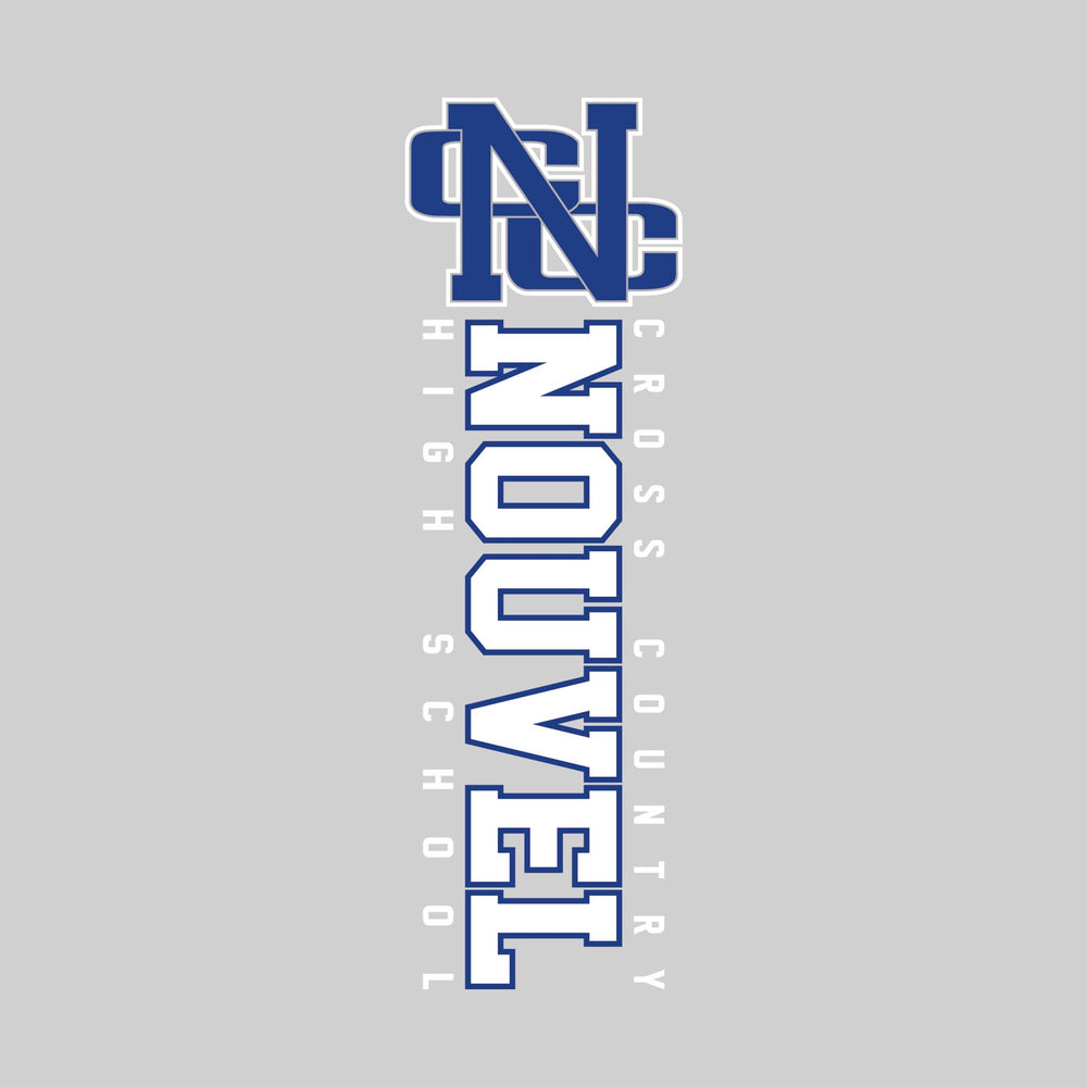 Nouvel Panthers - Cross Country - Vertical School Name with Upper Mascot