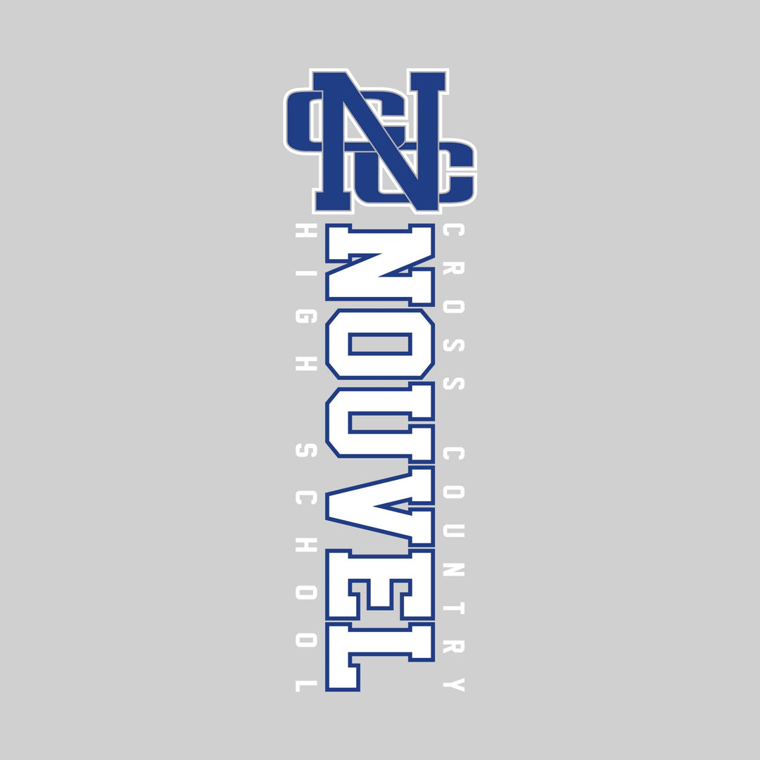 Nouvel Panthers - Cross Country - Vertical School Name with Upper Mascot