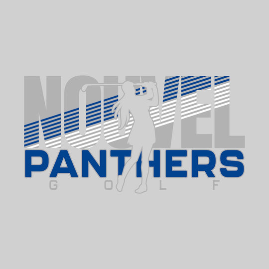 Nouvel Panthers - Golf - Female Golfer Silhouette with Color Stripes