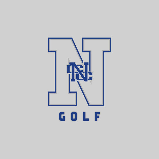Nouvel Panthers - Golf - Outlined Letters Over Golf with Mascot