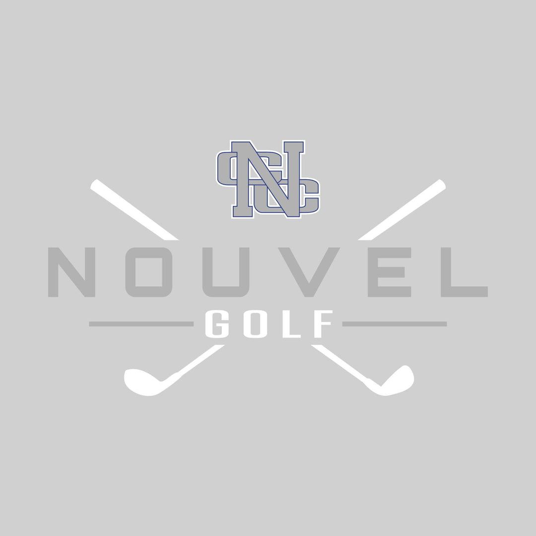 Nouvel Panthers - Golf - School Name with Crossed Clubs