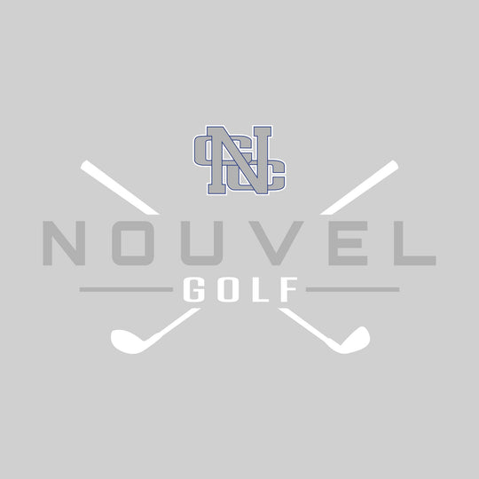 Nouvel Panthers - Golf - School Name with Crossed Clubs