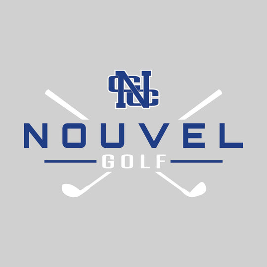Nouvel Panthers - Golf - School Name with Crossed Clubs