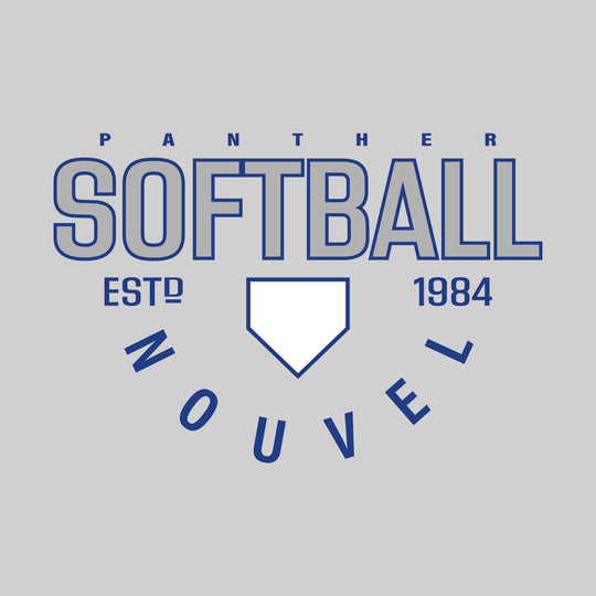 Nouvel Panthers - Softball - Softball with Established Year and Arched School Name