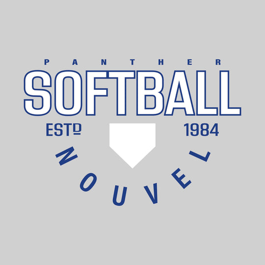 Nouvel Panthers - Softball - Softball with Established Year and Arched School Name