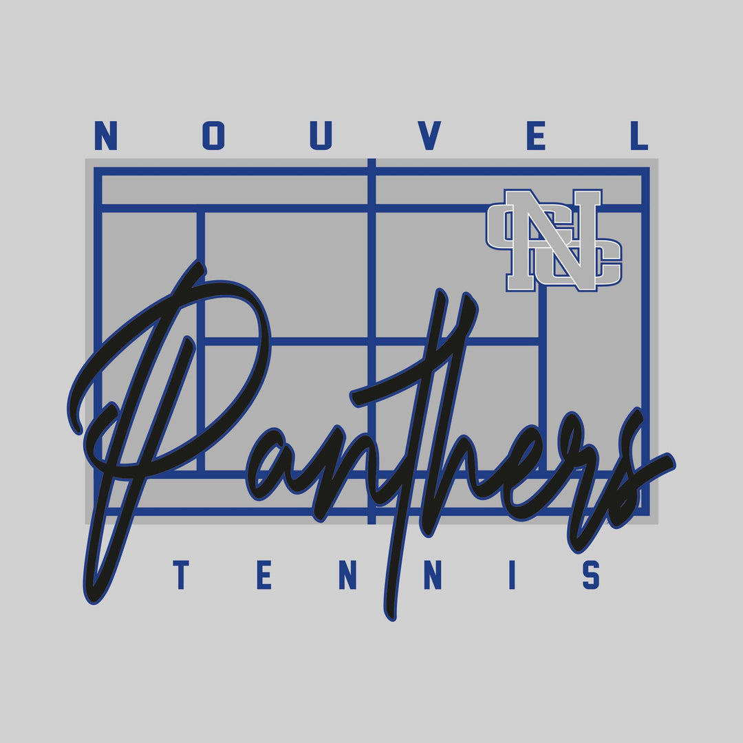 Nouvel Panthers - Tennis - Tennis Court with School Name and Mascot