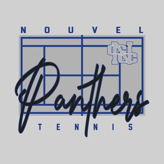 Nouvel Panthers - Tennis - Tennis Court with School Name and Mascot