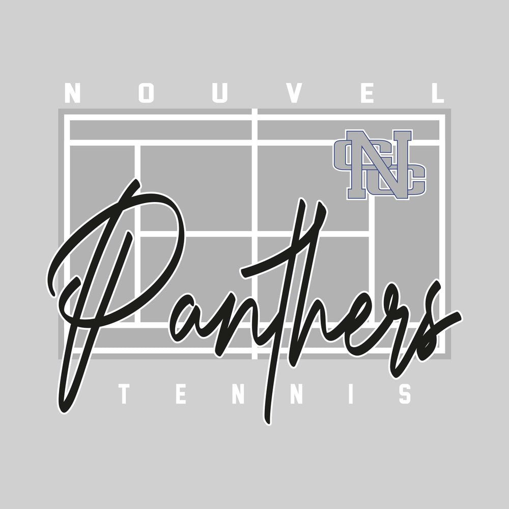 Nouvel Panthers - Tennis - Tennis Court with School Name and Mascot