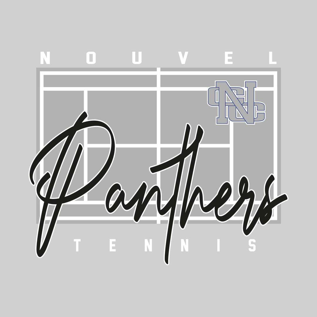 Nouvel Panthers - Tennis - Tennis Court with School Name and Mascot