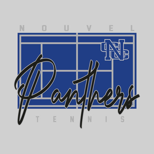 Nouvel Panthers - Tennis - Tennis Court with School Name and Mascot