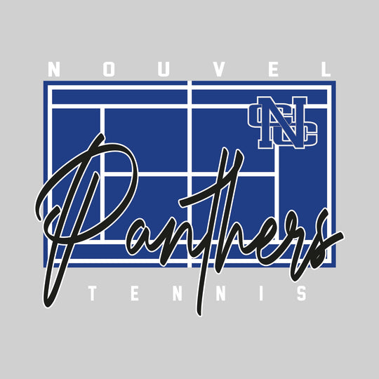 Nouvel Panthers - Tennis - Tennis Court with School Name and Mascot
