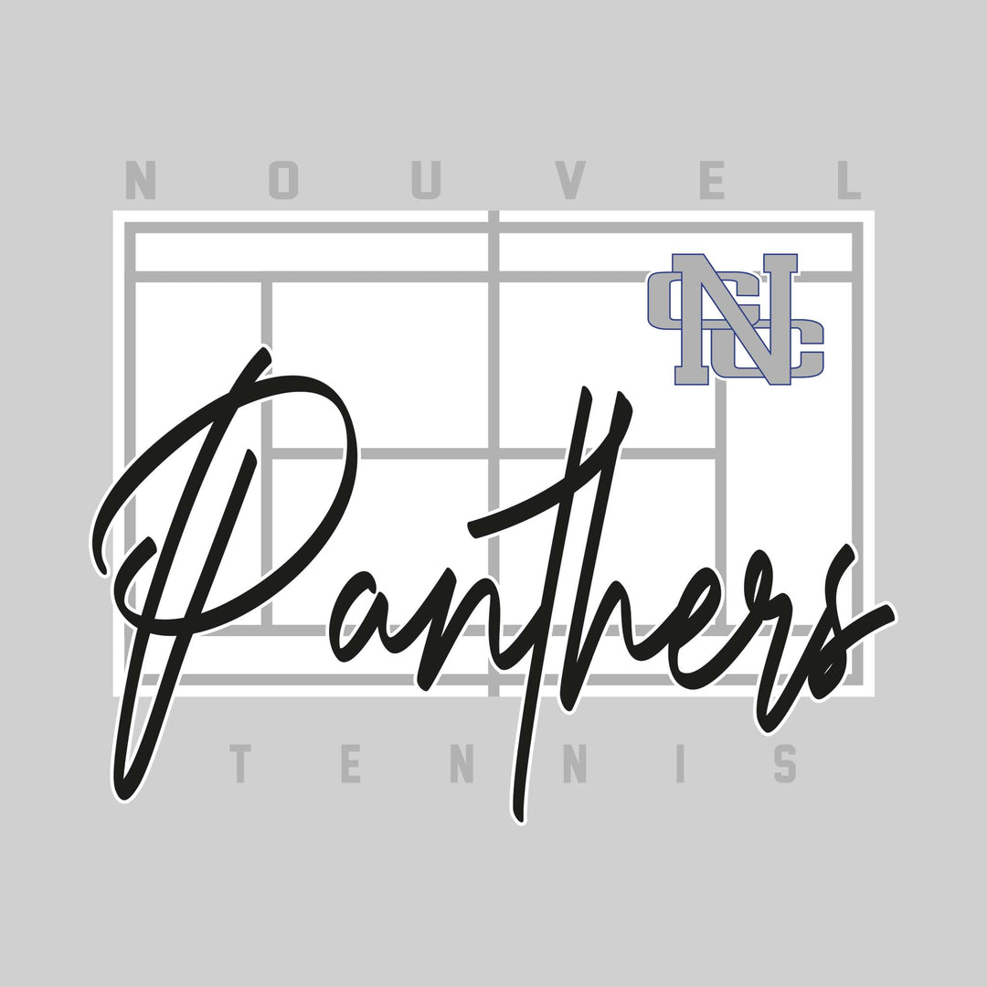 Nouvel Panthers - Tennis - Tennis Court with School Name and Mascot