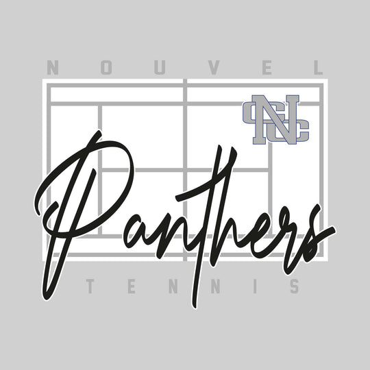 Nouvel Panthers - Tennis - Tennis Court with School Name and Mascot