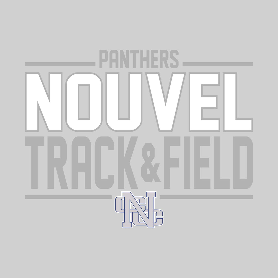 Nouvel Panthers - Track &amp; Field - Bracketed School Name with Lower Mascot