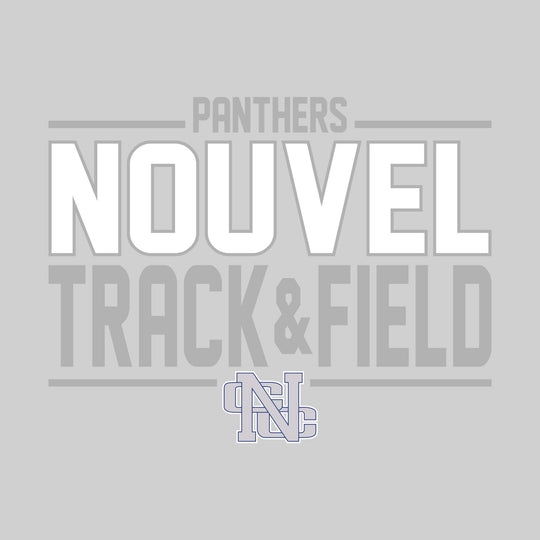 Nouvel Panthers - Track &amp; Field - Bracketed School Name with Lower Mascot