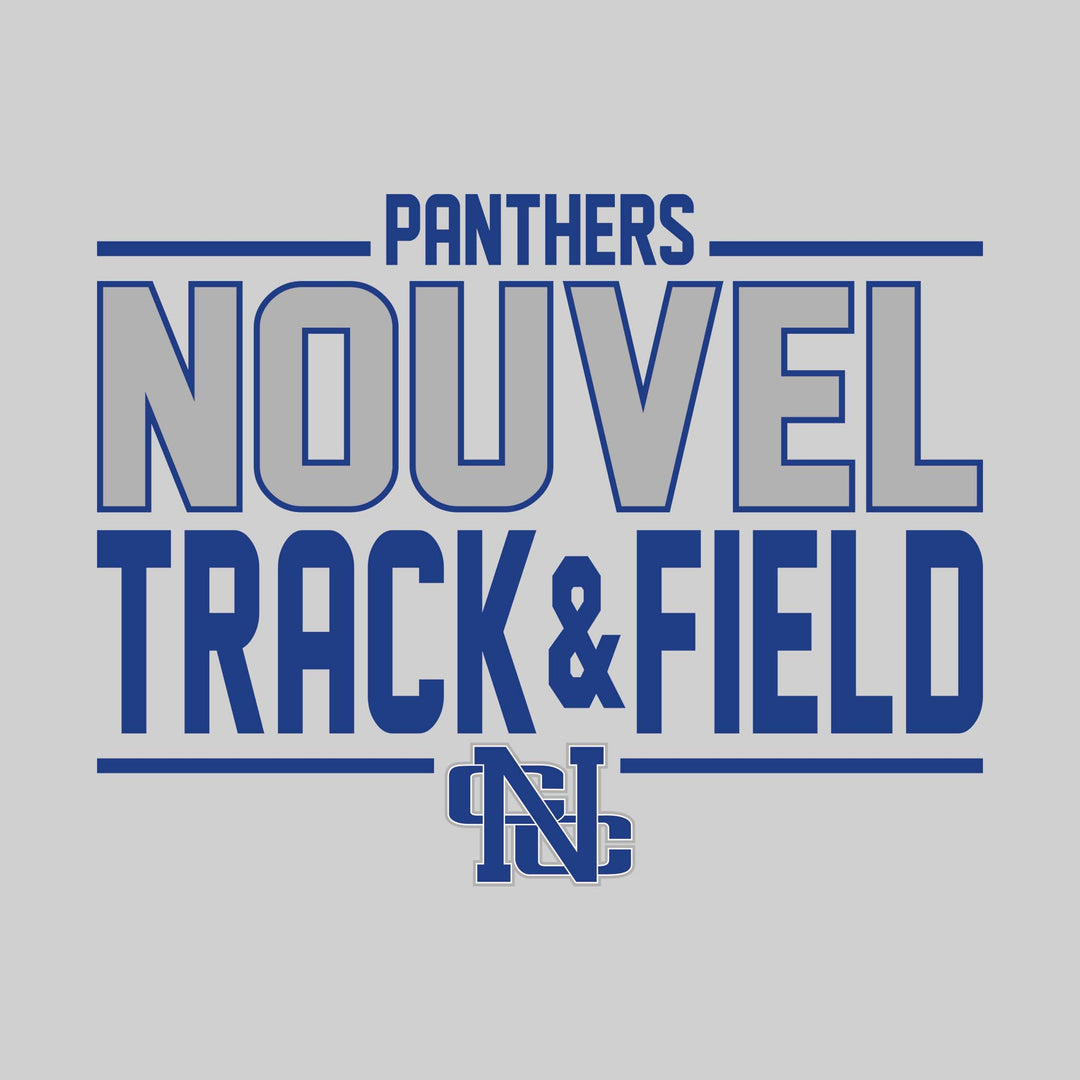 Nouvel Panthers - Track &amp; Field - Bracketed School Name with Lower Mascot