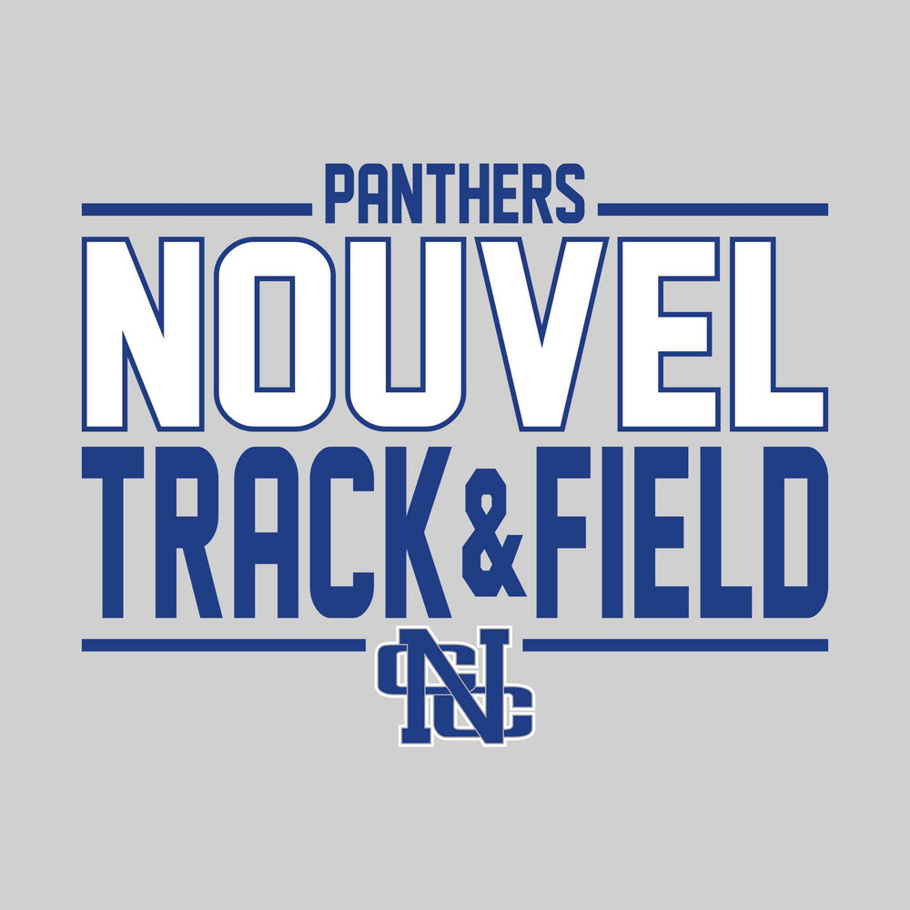 Nouvel Panthers - Track & Field - Bracketed School Name with Lower Mascot