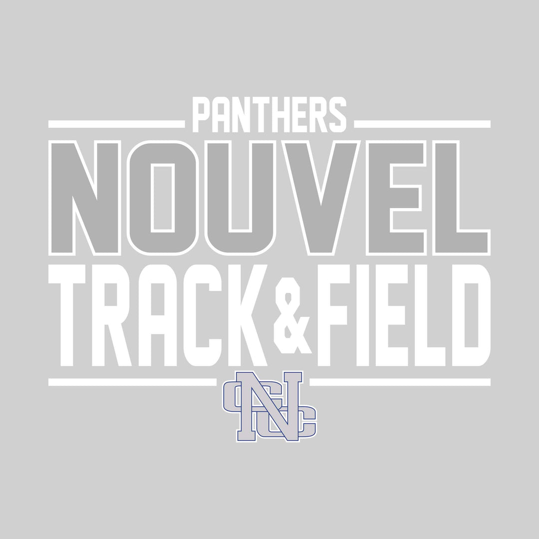 Nouvel Panthers - Track &amp; Field - Bracketed School Name with Lower Mascot