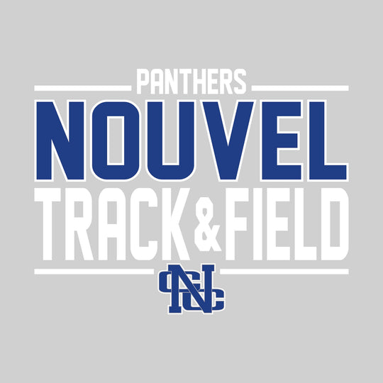 Nouvel Panthers - Track &amp; Field - Bracketed School Name with Lower Mascot