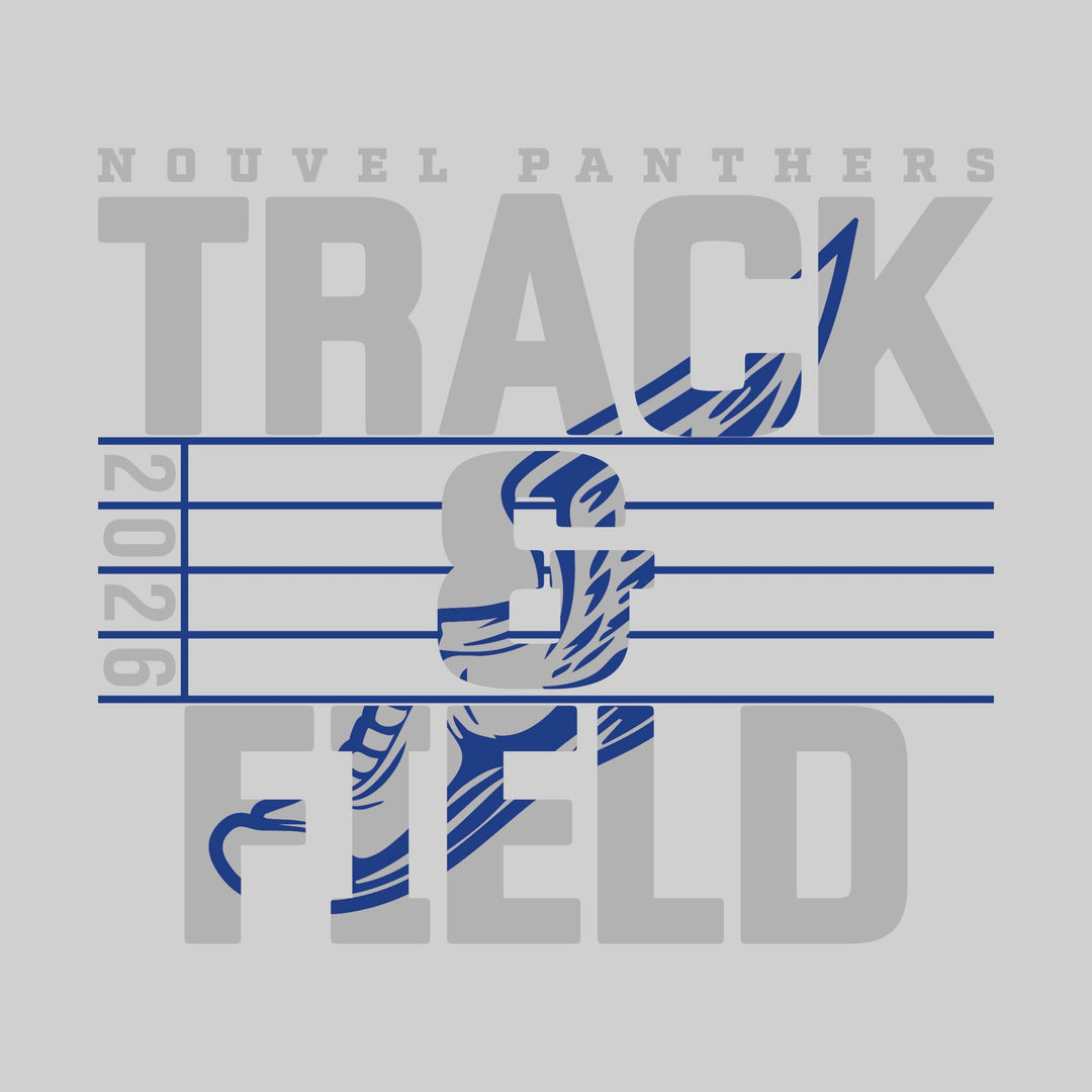 Nouvel Panthers - Track &amp; Field - Track Lanes with Year and Winged Shoe