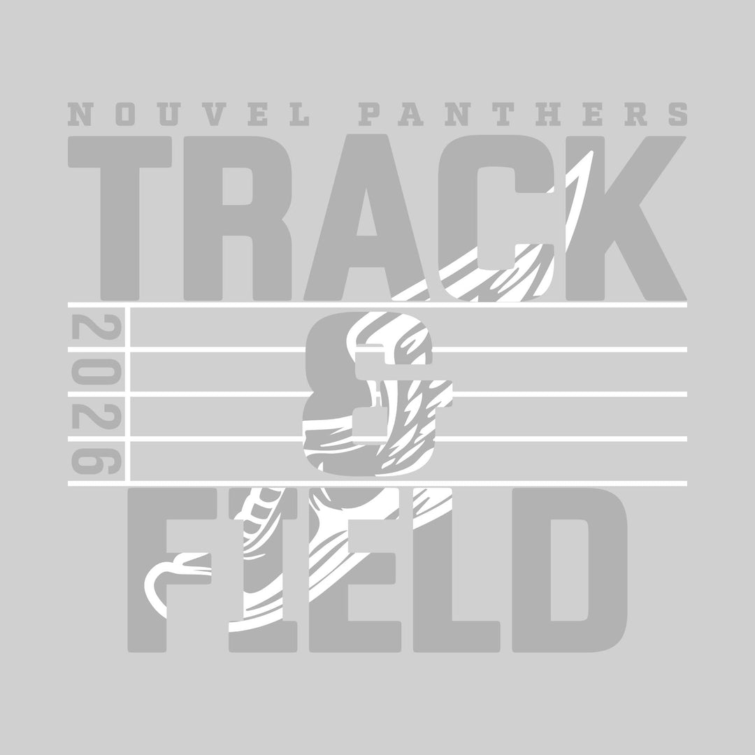 Nouvel Panthers - Track &amp; Field - Track Lanes with Year and Winged Shoe