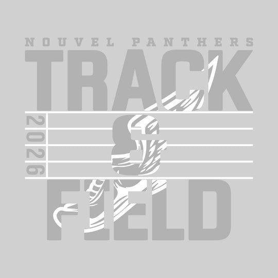 Nouvel Panthers - Track &amp; Field - Track Lanes with Year and Winged Shoe