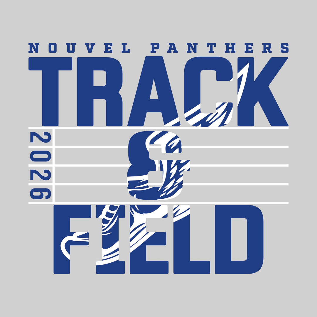 Nouvel Panthers - Track &amp; Field - Track Lanes with Year and Winged Shoe