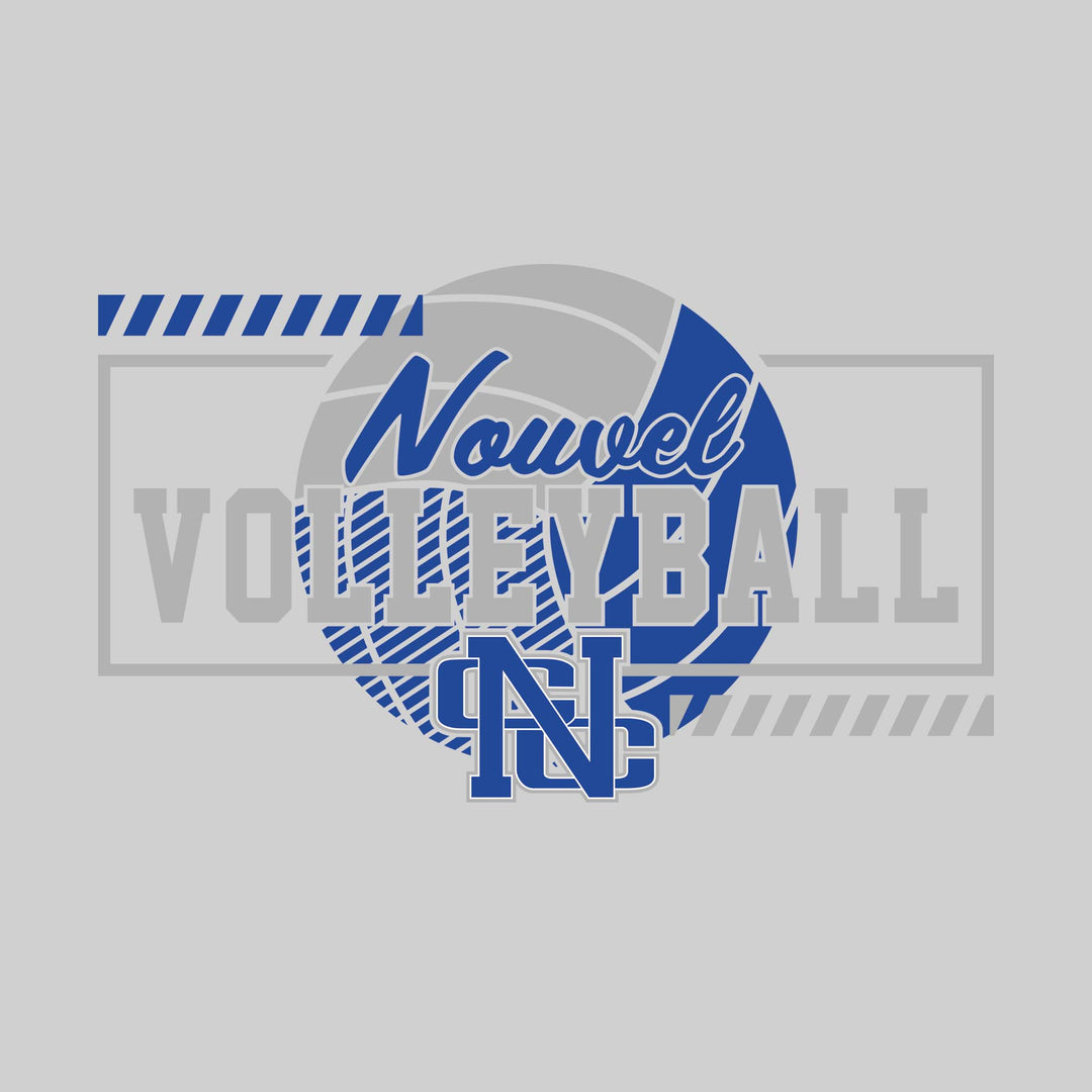 Nouvel Panthers - Volleyball - Framed School Name with Volleyball Shape &amp; Mascot