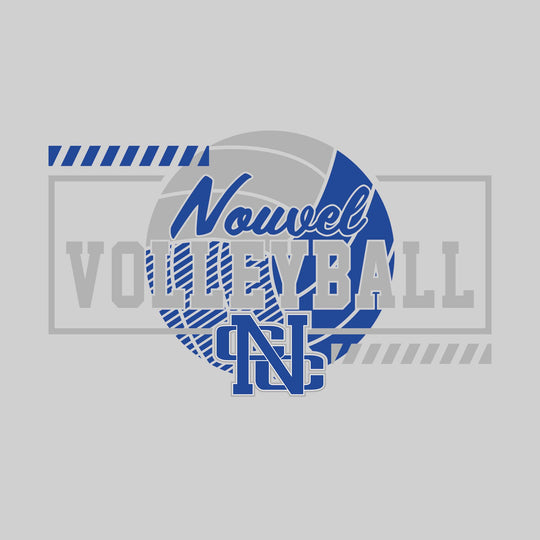 Nouvel Panthers - Volleyball - Framed School Name with Volleyball Shape &amp; Mascot