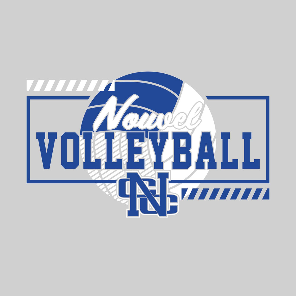 Nouvel Panthers - Volleyball - Framed School Name with Volleyball Shape & Mascot