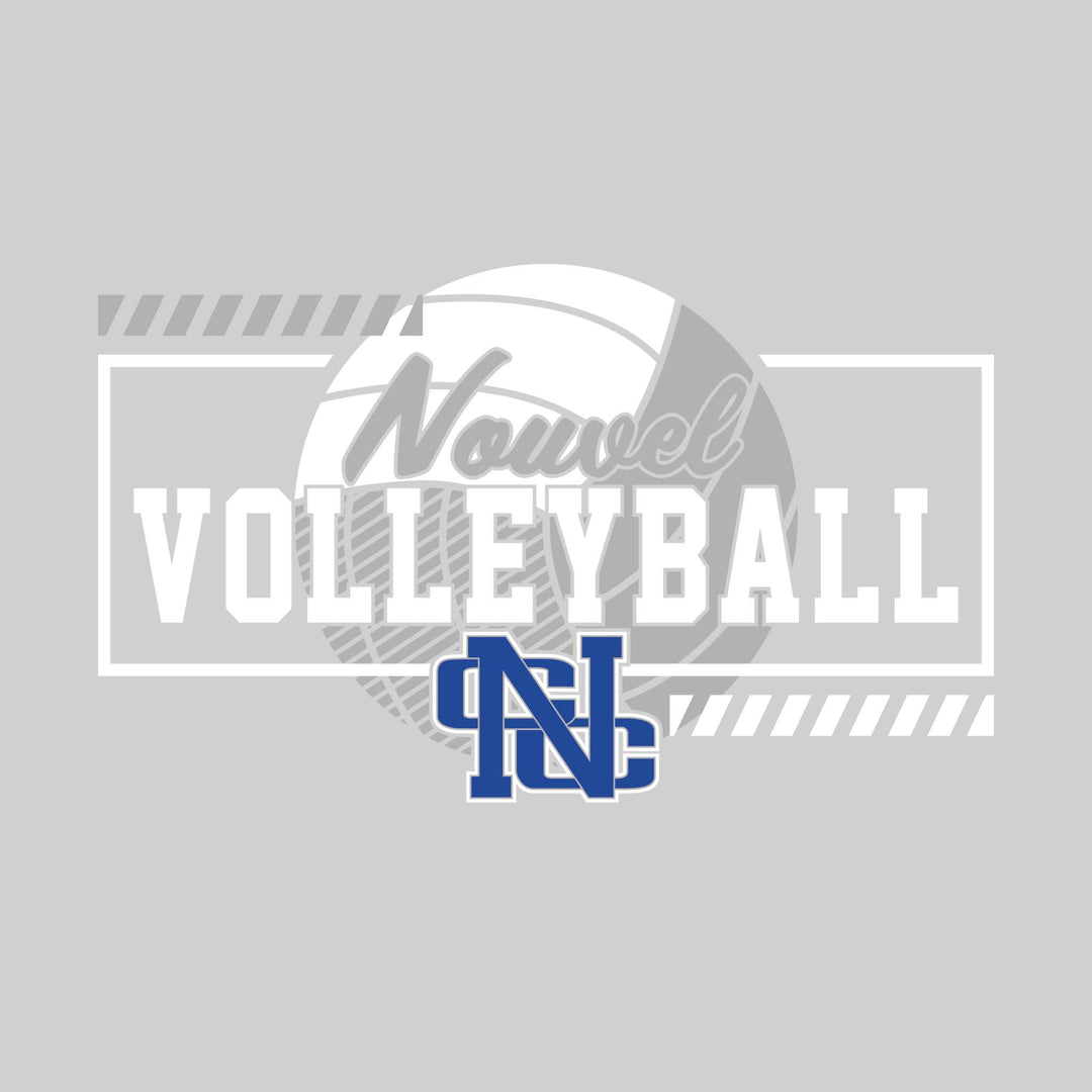 Nouvel Panthers - Volleyball - Framed School Name with Volleyball Shape &amp; Mascot