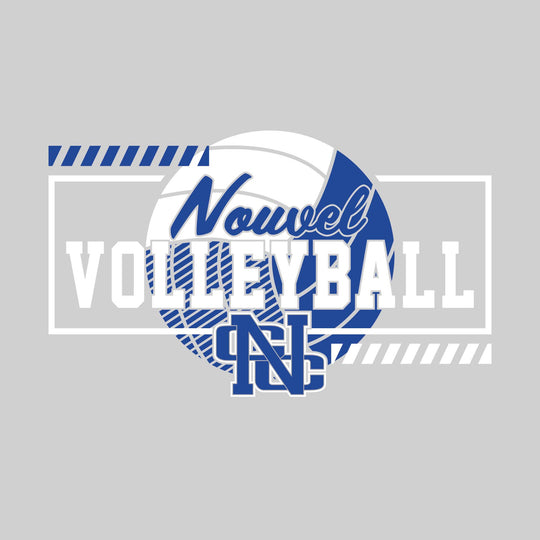 Nouvel Panthers - Volleyball - Framed School Name with Volleyball Shape &amp; Mascot