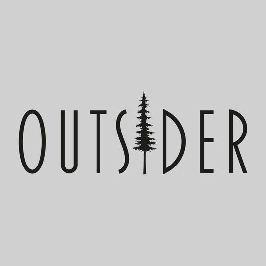 Outsider - Text with Pine Tree