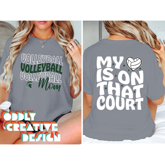 Pinconning Spartans - Volleyball - Volleyball Mom - My Heart is on That Court